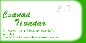 csanad tivadar business card
